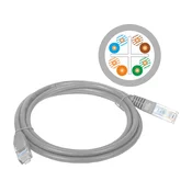 Patch kabel U/UTP kategorije 6 PVC 3,0 m siv ALANTEC