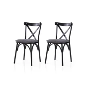 Hanah Home Set trpezarijskih stolica Ekol 288 V2, 2 komada, Tamnosivi