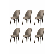 HANAH HOME Set 6 stolica Ritim Cappuccino Brown
