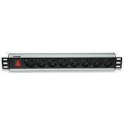 Intellinet 19 Rackmount 8-Way Power Strip - German Type, With On/Off Switch, No Surge Protection (207157)