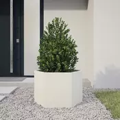 Vrtna sadilica bijela šesterokutna 69x60x45 cm celicna