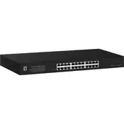 Lenovo LevelOne Switch 24x GE GEU-2431 19 Rack Mount Kit Neupravljani Gigabit Ethernet (10/100/1000) 1U Črn