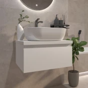 Kupaonski element viseci Concepto+ Trend 61, bijeli, s topom A, s ladicom