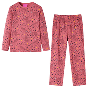 vidaXL Otroška pižama z dolgimi rokavi starinsko roza 128
