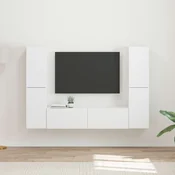 Set TV komoda 6 pcs Bijelo Konstruirano drvo