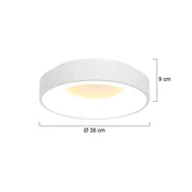Steinhauer Stropna svetilka Ringlede LED, 2.700 K, O 38 cm, bela, kovinska - Dnevna soba/jedilnica - Sodobni - Kovina