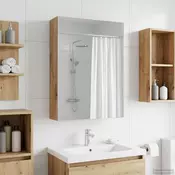 vidaXL Kopalniška ogledalna omara s polico Oreh 50 x 14,5 x 70 cm