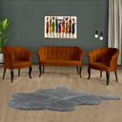 ATELIER DEL SOFA Sofa i fotelja Daisy Black Wooden Tile Red