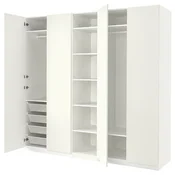PAX/FORSAND Garderobna omara, bela/bela, 250x60x236 cm
