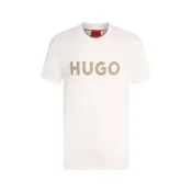 HUGO Majica Dulivio temno bež/bela