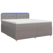 vidaXL Postelja boxspring z vzmetnico Taupe 160 x 200 cm Blago