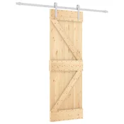 Vidaxl Drsna vrata Naravna in bela 70 x 210 cm Masiven borov les