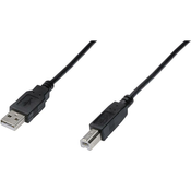Digitus USB 2.0 priključni kabel [1x USB 2.0 vtič A - 1x USB 2.0 vtič B] 3 m črna Digitus