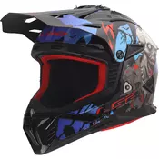 Motokros kaciga LS2 MX708 Fast II Zombie II sjajna crno-crveno-plava