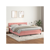 Den Box spring postelja z vzmetnico roza 160x200 cm žamet