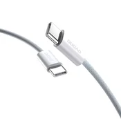 DUDAO Trpežen kabel UCB-C PD 60 W, opleten z ogljikovimi vlakni, dolžine 2 m, svetlo modre barve