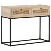 Konzolni stol 100x35x76 cm masivno drvo manga i prirodna trska