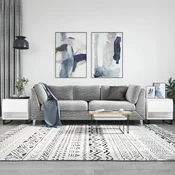 shumee Klubska mizica 2 kosa bela 50x46x50 cm inženirski les