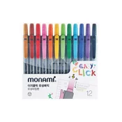 MONAMI Komplet permanentnih markerjev Monami Easy Click - 12 kosov, 2 mm