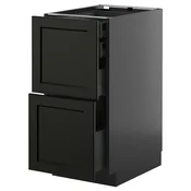 METOD / KNIVSHULT Pod.orm.2front/2dnj/1srd/1vis.fiok, Crnosiva/Lerhyttan crno bajcovano, 40x60 cm