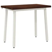 vidaXL 110 x 55 x 75 cm Masiven les akacije Temno rjava in bela
