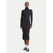 Tommy Jeans Pletena obleka Bodycon DW0DW23320 Črna Slim Fit