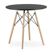 BOLZZ Trpezarijski sto Torino, Okrugli, 80cm, Crni