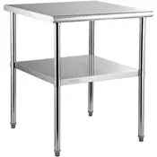 VEVOR Pripravljalna miza 762x762x914 cm Nastavljiva kovinska spodnja polica