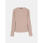 Sinsay - Prugasta bluza sa visokim izrezom - BEŽ