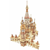 Woodcraft Lesena 3D sestavljanka Tempelj Vasilija Blaženega naravna