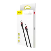 BASEUS Izdržljivi fleksibilni kabel USB-C PD 2.0 60W 20V 3A QC3.0 2M crno-crveni