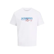 Jack & Jones Junior Majica JJJADE modra/temno rdeča/bela