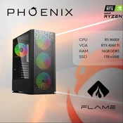 Računalo gaming PHOENIX FLAME Y-605, AMD Ryzen 5 9600X, 16GB, 1TB SSD, GeForce RTX 4060TI 8GB, NoOS