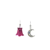 Betsey Johnson Uhani Halloween Katze & Mond magenta/srebrna
