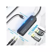 Vention Hub USB 3.0 3-Port with Sound Card 2x TRS 3,5mm CHIBB 0.15m Black
