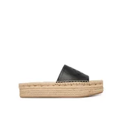 Espadrile Calvin Klein Flatf Espa Mule Lth Mg HW0HW03027 Črna