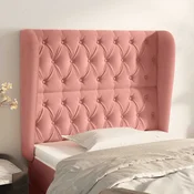 vidaXL Vzglavje z ušesi roza 103x23x118/128 cm žamet