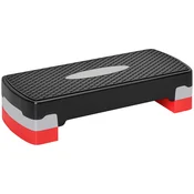 HOMCOM Stepper fitnes dom, step fitnes z nastavljivo višino 10-15 cm, z protizdrsnim slojem, pedana step fitnes dom za vadbo v telovadnici, 68x29 cm, črna in rdeča
