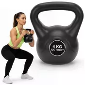 springos Kettlebell 4 kg ABS, utež za vadbo moči, ročka za trening, črna barva., (5000218291)