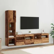 TV zidna jedinica Zidne 4 pcs Staro drvo Konstruirano drvo