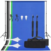Vidaxl Komplet za foto studio z lučmi in ozadjem