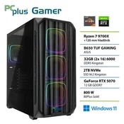 PCplus Gamer namizni računalnik, R7-9700X, 32GB, SSD2TB, RTX5070, W11H