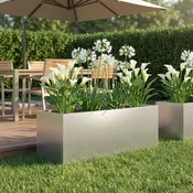 Vidaxl Vrtni lonček Srebrna 40 x 20 x 20 cm Pocinkano jeklo