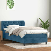 vidaXL vidaXL Box spring postelja z vzmetnico temno modra 80x210 cm žamet, (21792809)