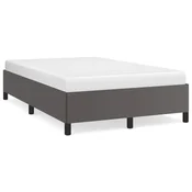 shumee vidaXL Posteljni okvir brez vzmetnice siv 120x190 cm umetno usnje
