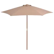 Vanjski suncobran s drvenim stupom 270 cm smedesivi