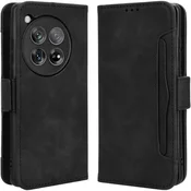 GS Ovitek s preklopom za OnePlus 12 5G, reža za kartico, črn