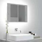 LED kupaonski ormaric s ogledalom siva boja betona akrilni