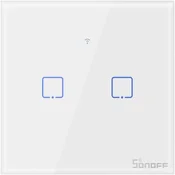 SONOFF pametno stensko stikalo Wi-Fi + RF433 dvojno T1EU2C-TX