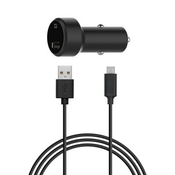 XQISIT Car Charger 2.4A Single USB - Micro USB black (31527)